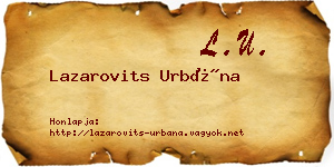 Lazarovits Urbána névjegykártya